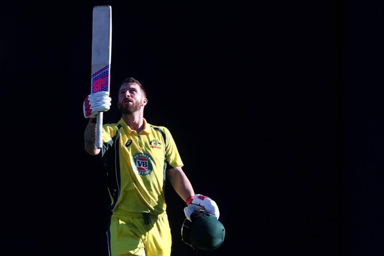 Matthew Wade celebrates his maiden ODI century, Australia v Pakistan, 1st ODI, Brisbane, January 13, 2017