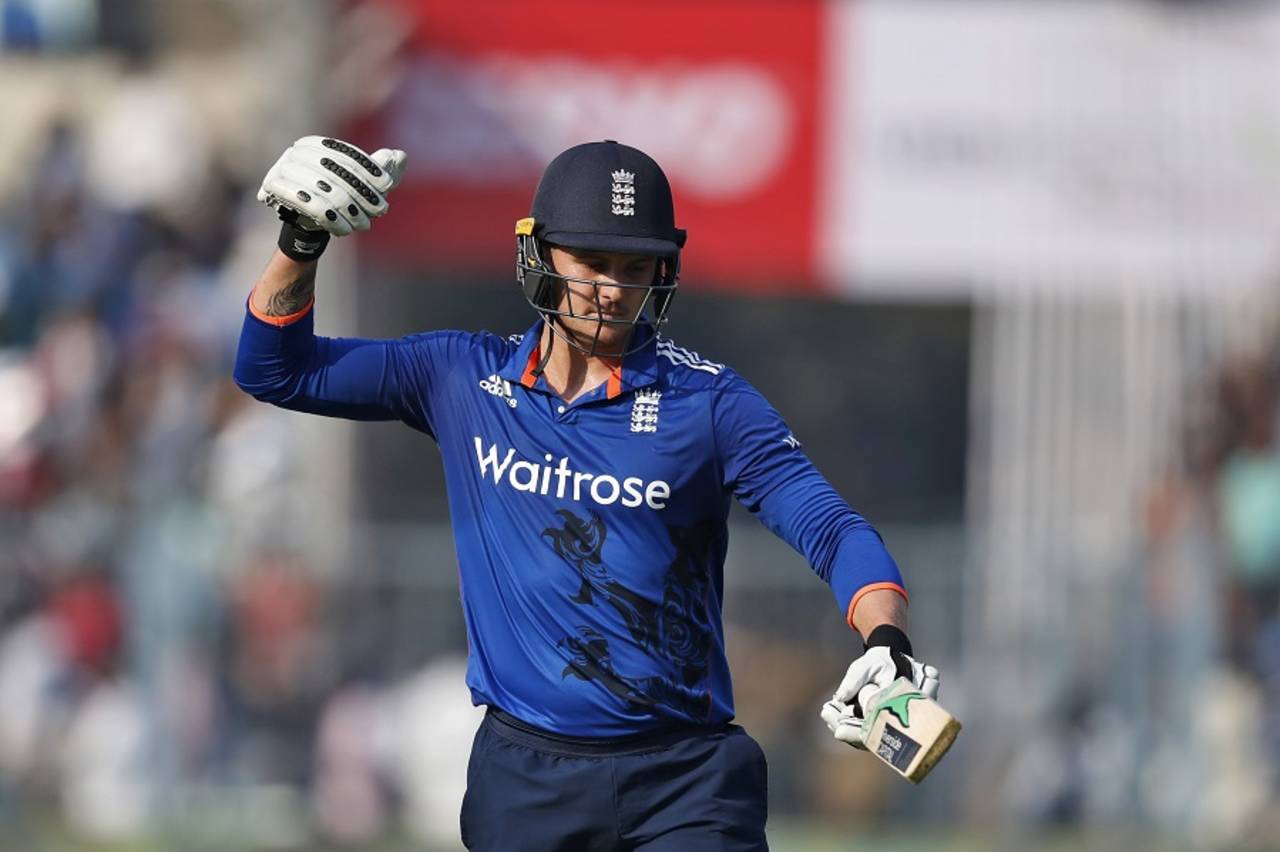 Jason Roy is visibly disappointed after being dismissed, India v England, 3rd ODI, Kolkata, January 22, 2017