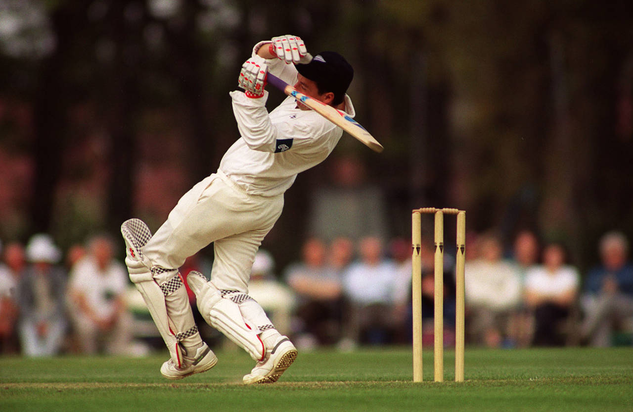 Ken Rutherford tries to avoid a ball, England Amateur XI v New Zealand, Southgate, April 29, 1994
