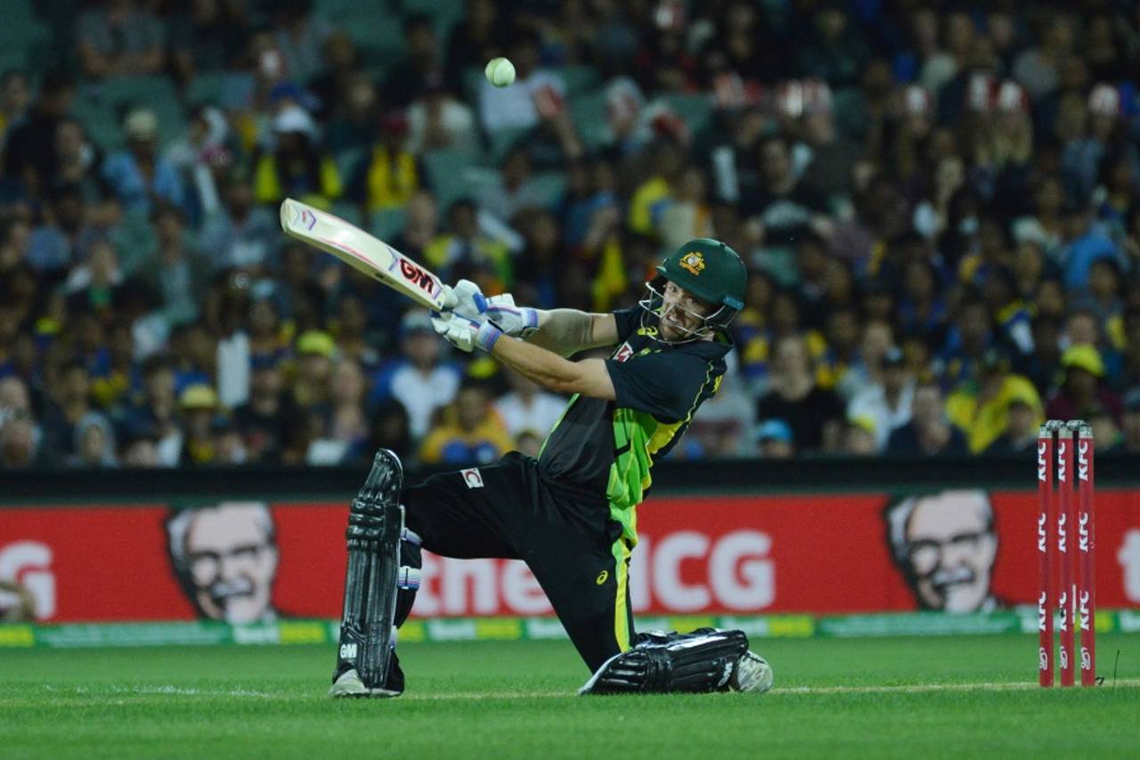 Travis Head struck one four and two sixes in his hand of 30, Australia v Sri Lanka, 3rd T20 International, Adelaide, February 22, 2017