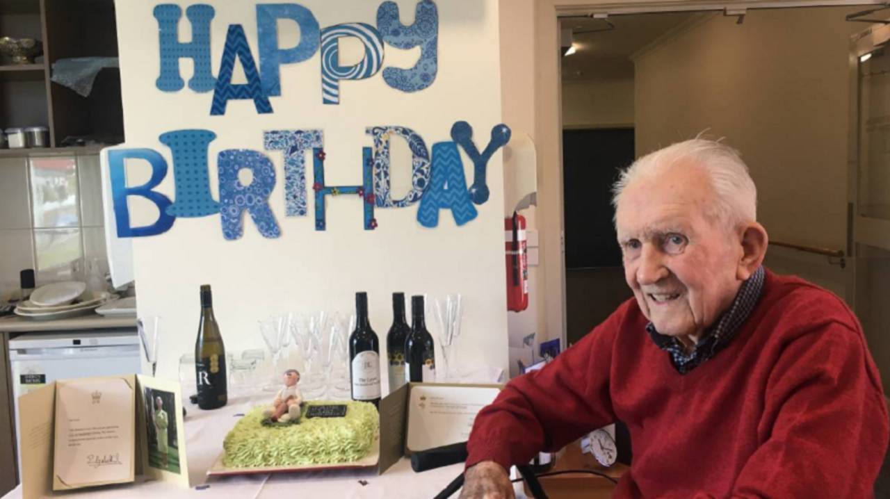 Jack Laver on his 100th birthday, March 9, 2017