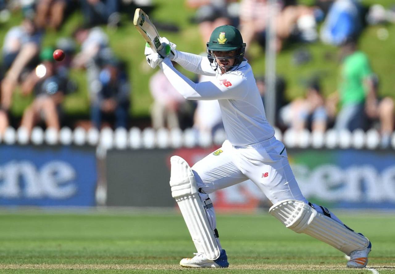 Quinton de Kock hit ten fours and three sixes during his knock of 91 after walking in at 94 for 6&nbsp;&nbsp;&bull;&nbsp;&nbsp;AFP