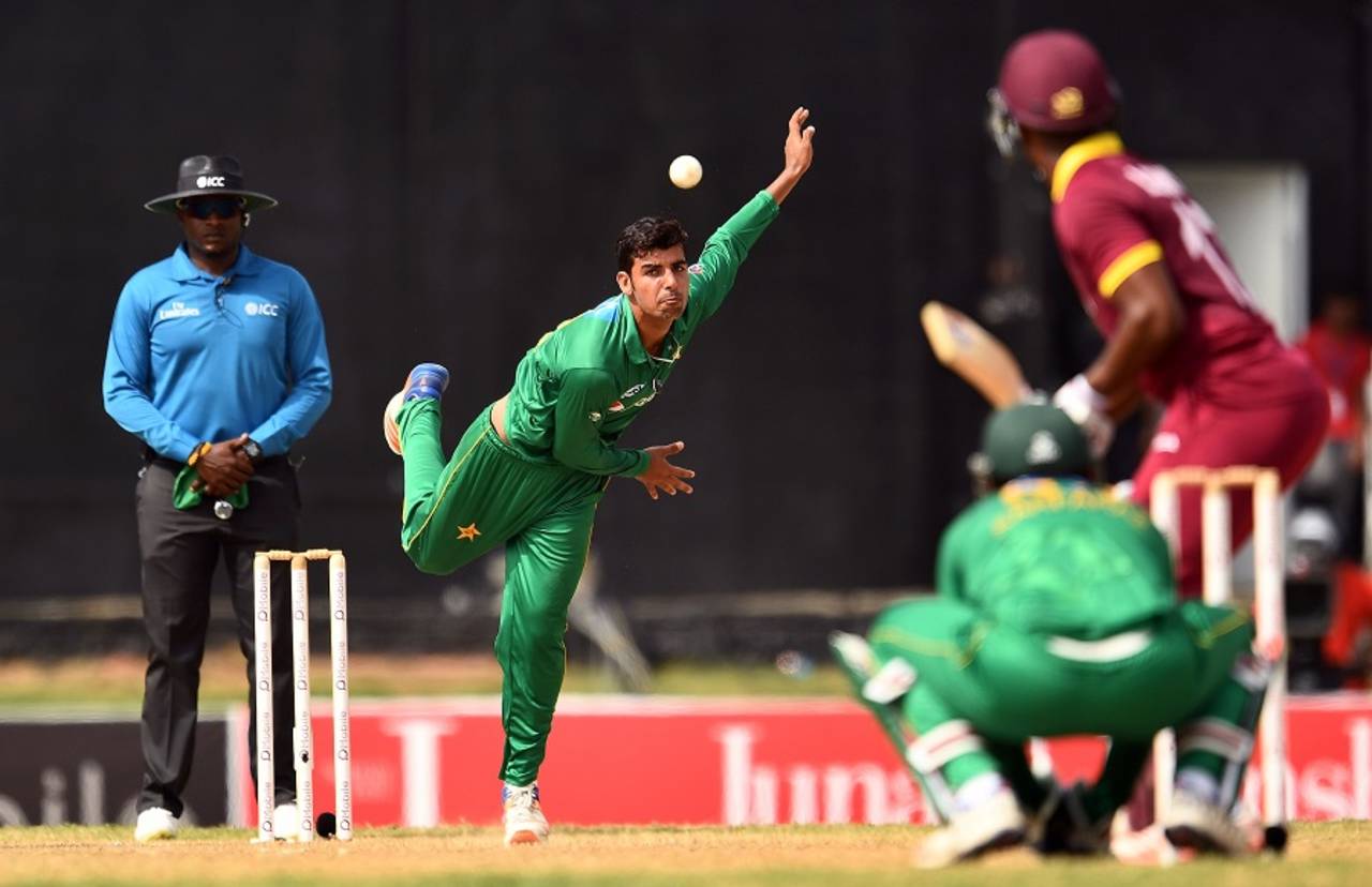 Shadab Khan won the Player of the Series award in his debut T20I series, taking 10 wickets in four matches against West Indies&nbsp;&nbsp;&bull;&nbsp;&nbsp;AFP