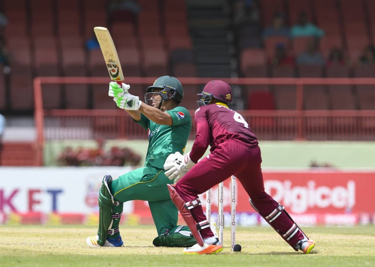 Kamran Akmal plays through the leg side, West Indies v Pakistan, 1st ODI, Guyana, April 7, 2017