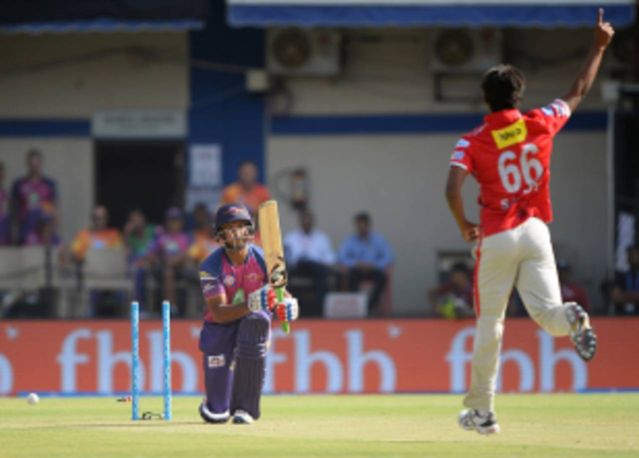 Mayank Agarwal was bowled for a four-ball duck&nbsp;&nbsp;&bull;&nbsp;&nbsp;AFP
