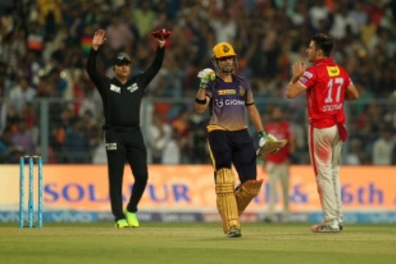 Gautam Gambhir pumps his fist after Manish Pandey struck the winning runs against Punjab&nbsp;&nbsp;&bull;&nbsp;&nbsp;BCCI