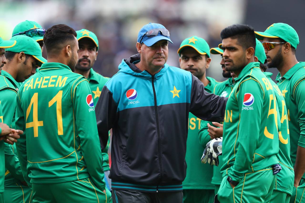 Pakistan coach Mickey Arthur attempted to rally his side during a break in play but mistakes continued&nbsp;&nbsp;&bull;&nbsp;&nbsp;Getty Images