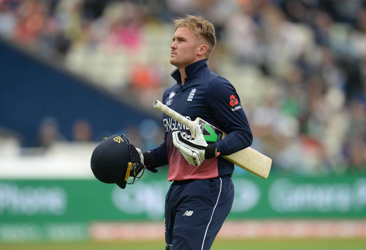 Jason Roy's form concerns deepened as he fell second-ball for 4, England v Australia, Champions Trophy, Group A, Edgbaston, June 10, 2017