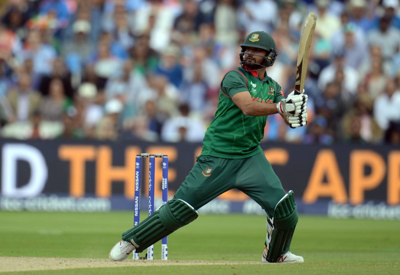 Mashrafe Mortaza scored an unbeaten 30 off 25 balls, Bangladesh v India, Champions Trophy 2017, Edgbaston, June 15, 2017