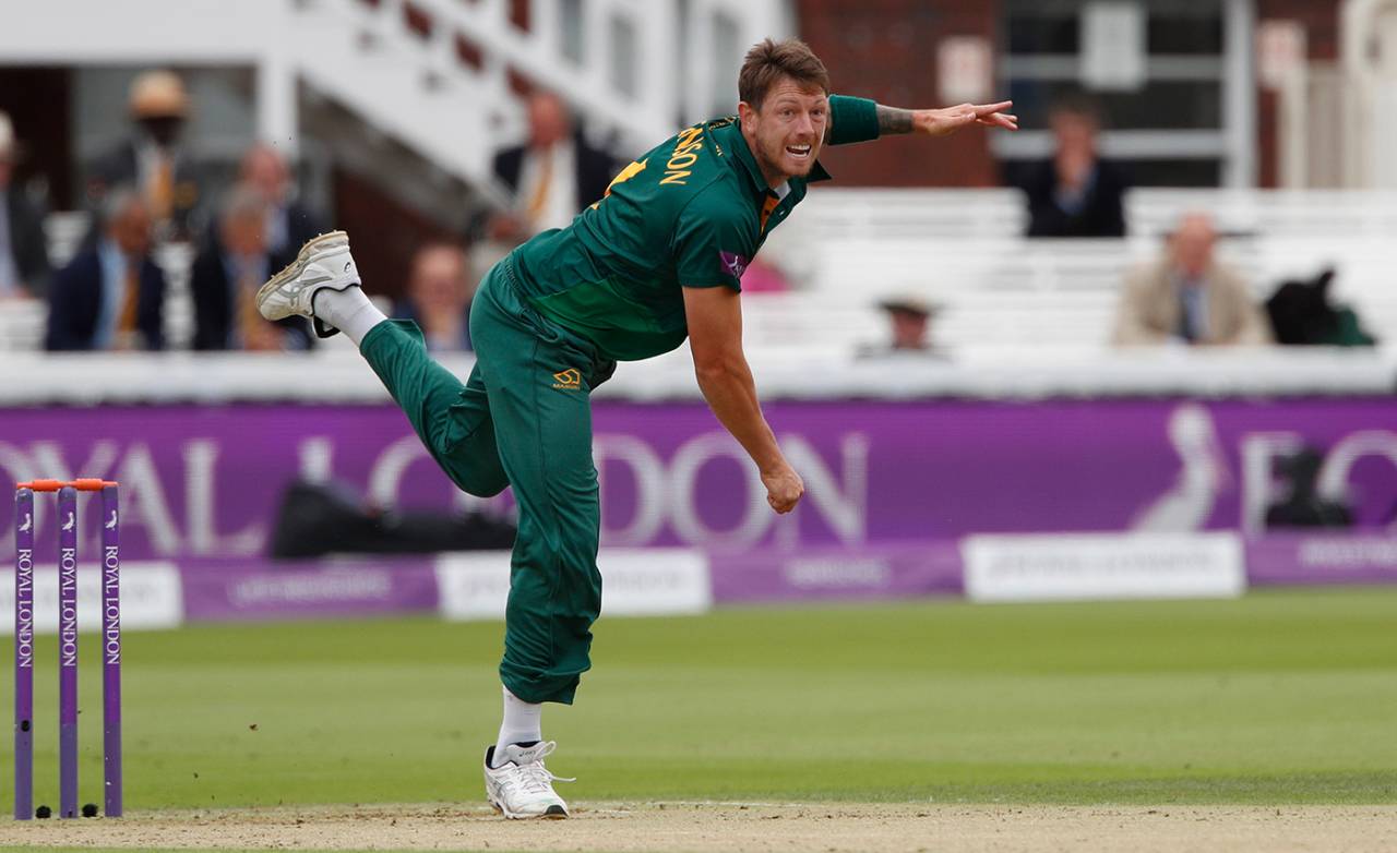 James Pattinson bowls, Nottinghamshire v Surrey, Royal London Cup final, Lord's, July 1, 2017