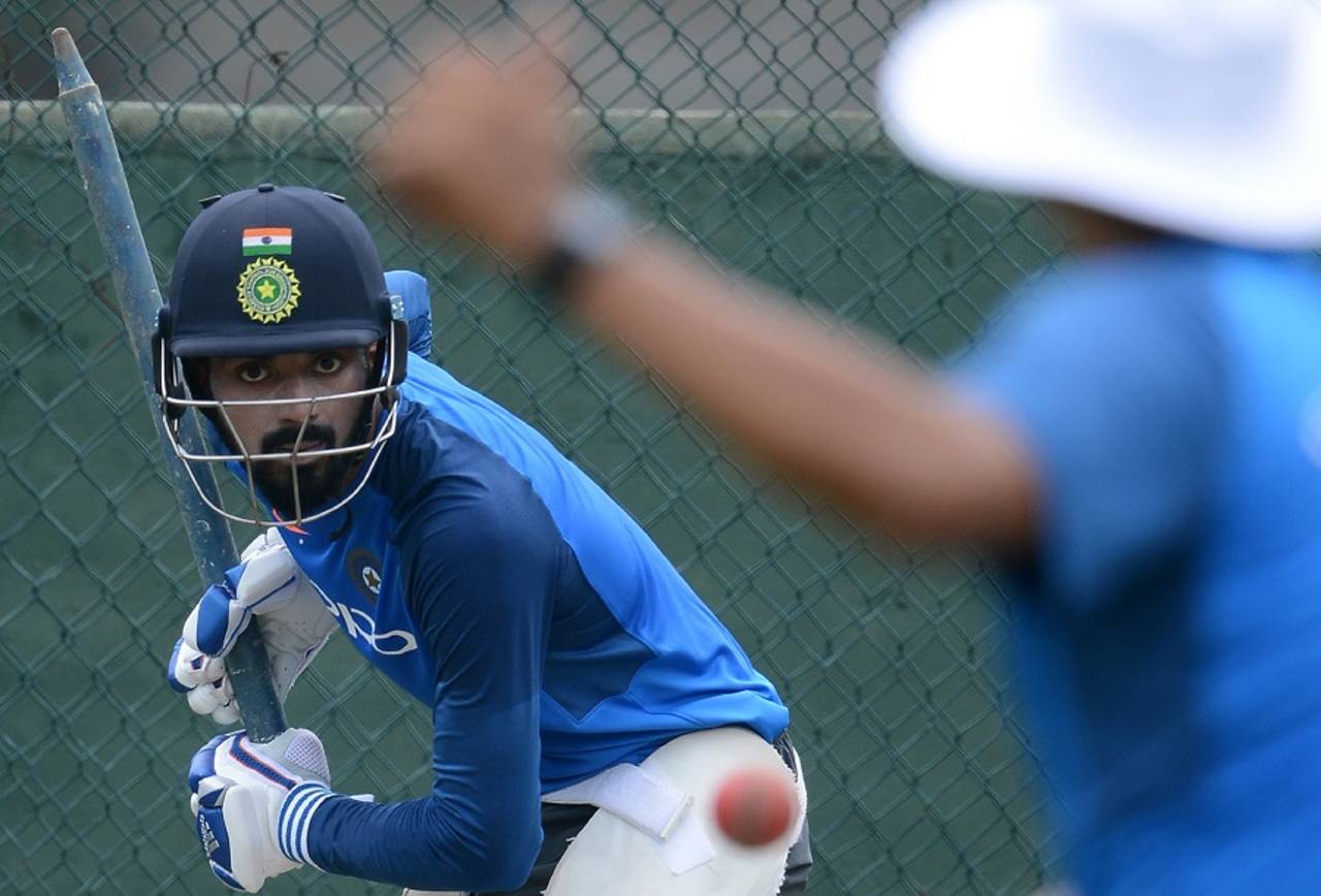 KL Rahul faces a delivery in the nets, Colombo, August 2, 2017