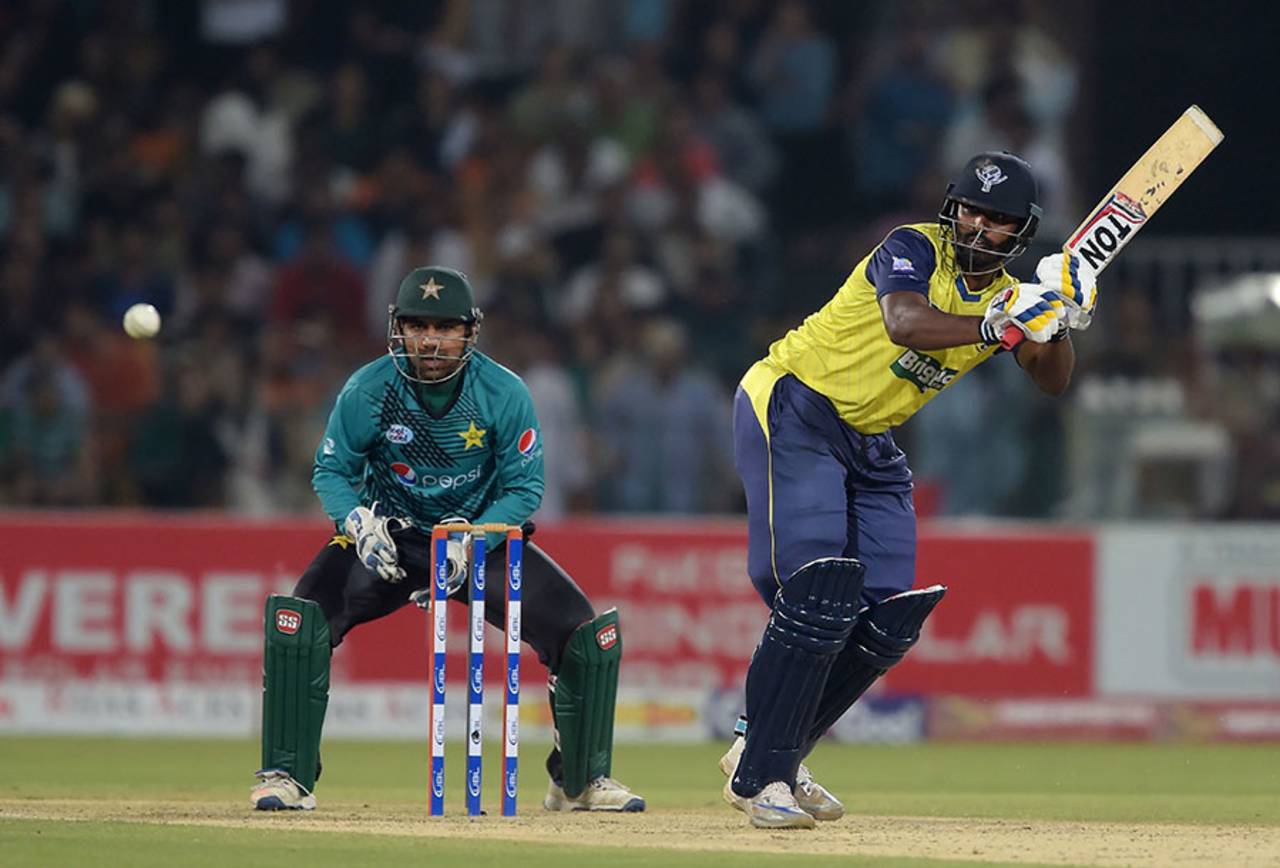 File photo - Sri Lanka captain Dinesh Chandimal said he had received a positive - though brief - report from Thisara Perera on the security arrangements in Pakistan, after the latter's appearance in the World XI series&nbsp;&nbsp;&bull;&nbsp;&nbsp;AFP