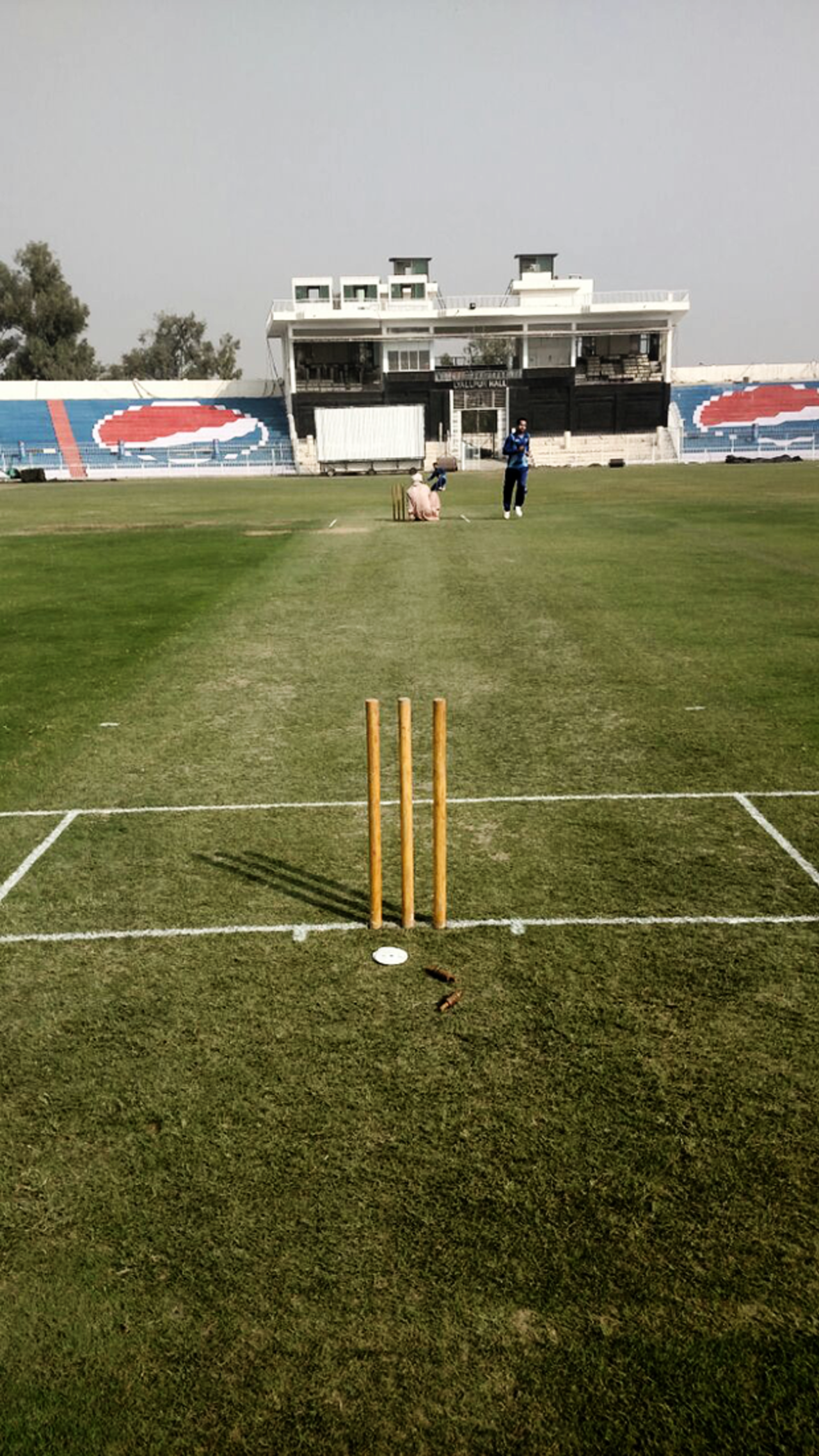 The pitch on day one in Iqbal Stadium, Faisalabad, Quaid-e-Azam Trophy 2017-18