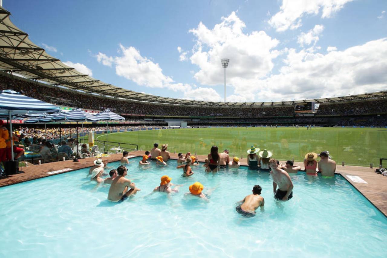 A view of the pool deck at the Gabba, Australia v England, 1st Test, 2nd day, the Gabba, November 24, 2017