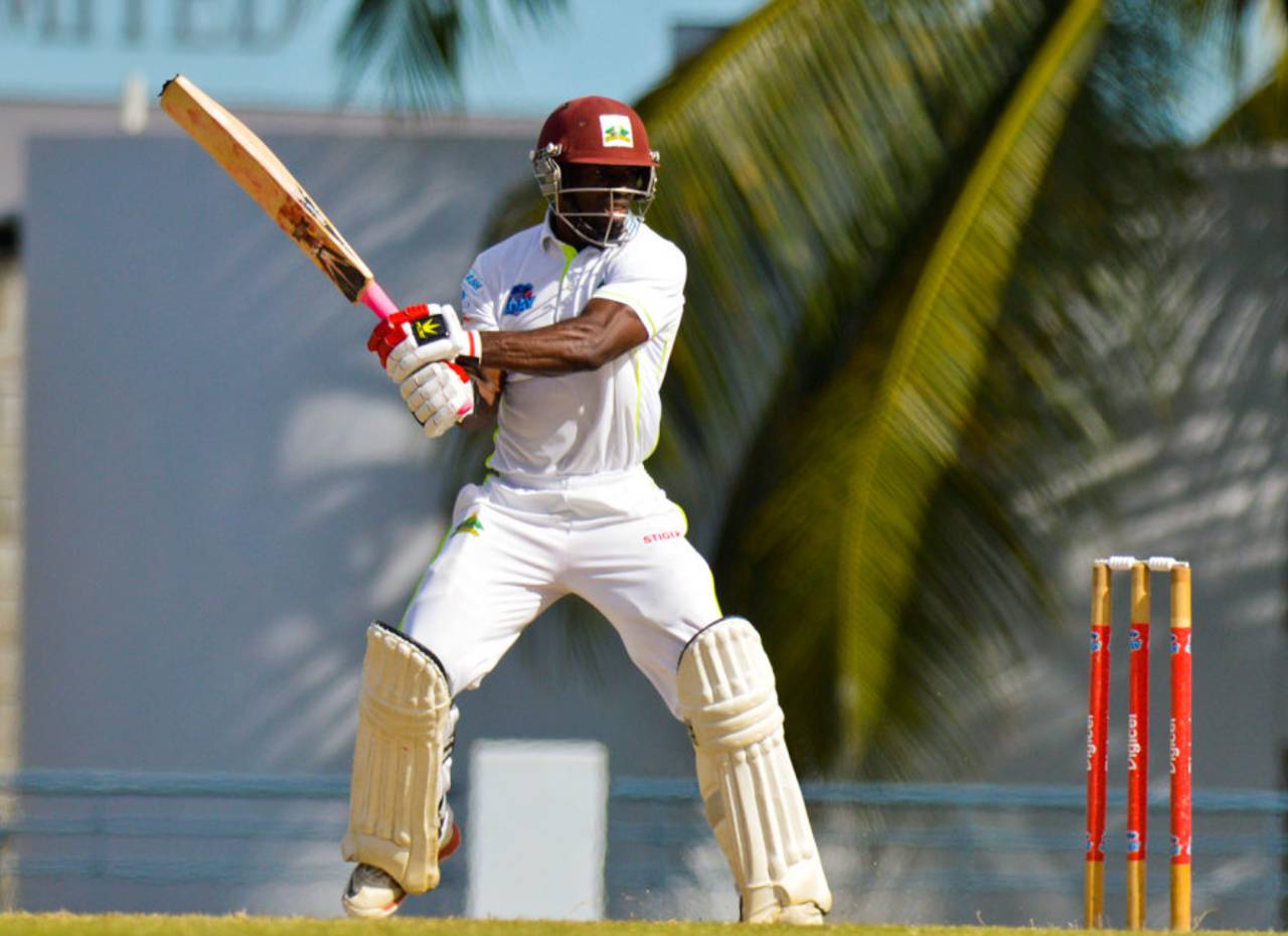 Devon Smith cuts, Jamaica v Winward Islands, WICB Professional Cricket League Regional Tournament, Gros Islets, December 18, 2017