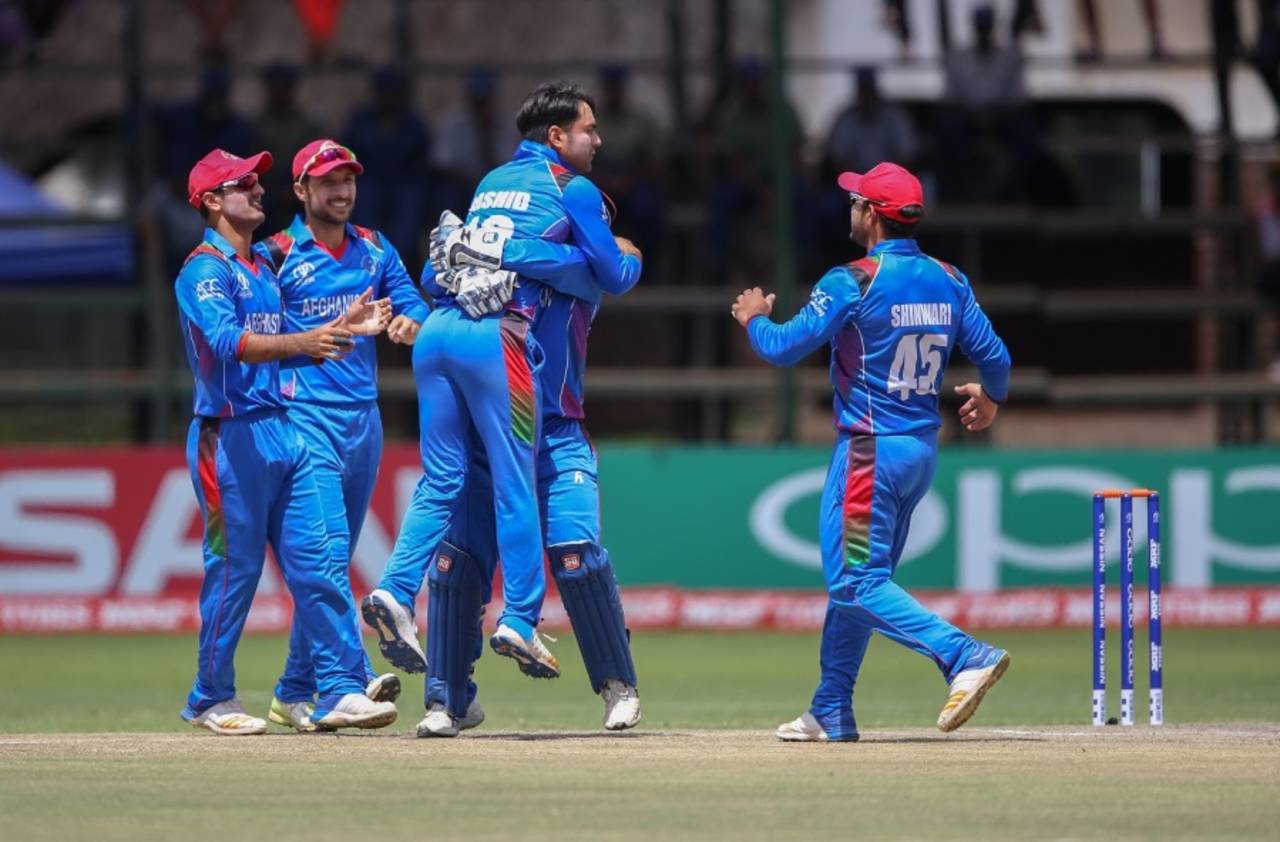 Rashid Khan became the fastest to 100 ODI wickets, Afghanistan v West Indies, World Cup Qualifier, final, Harare, March 25, 2018