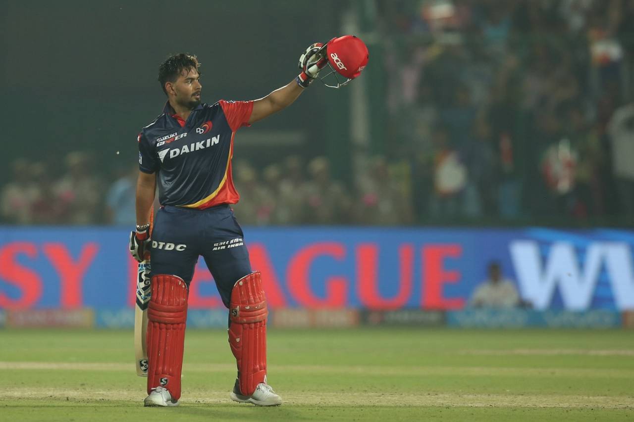 Rishabh Pant scored a 63-ball 128, Delhi Daredevils v Sunrisers Hyderabad, IPL 2018, Delhi, May 10, 2018