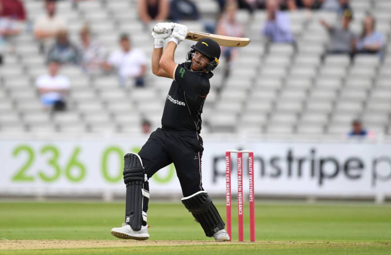Ben Raine on his way to the second fastest T20 hundred in England&nbsp;&nbsp;&bull;&nbsp;&nbsp;Getty Images