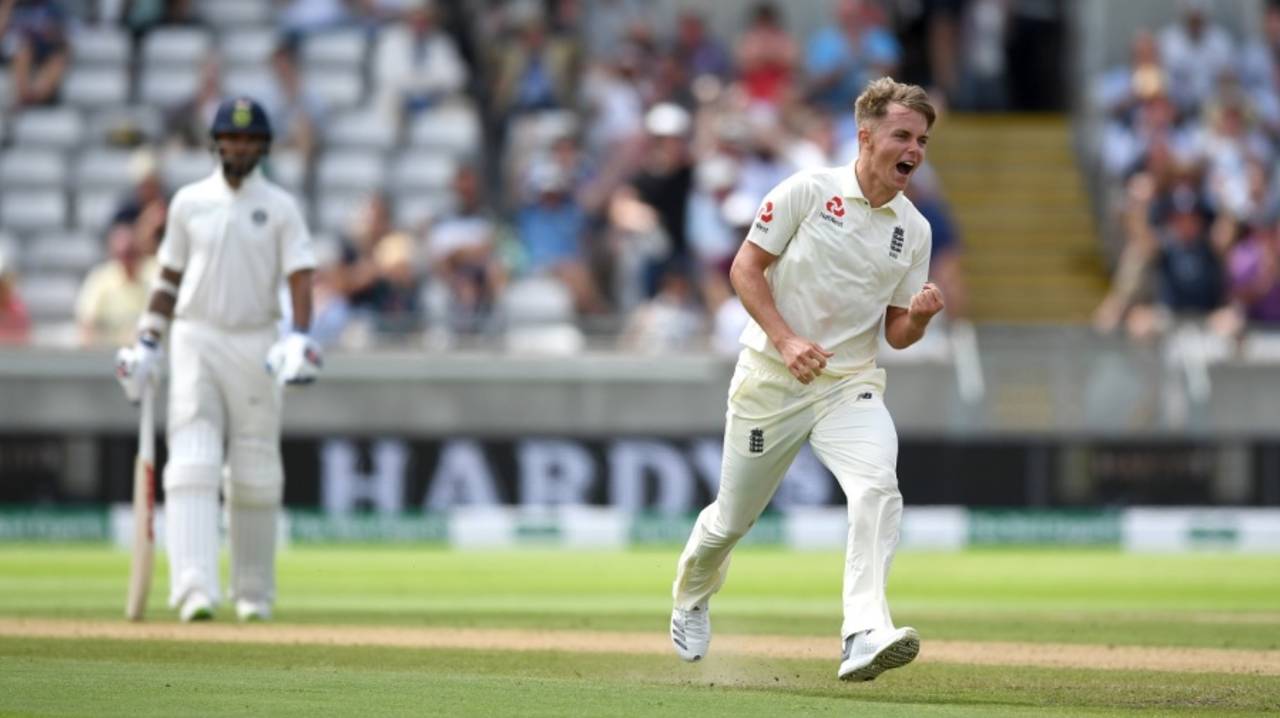 Sam Curran was the star among the England pacers in the morning session, England v India, 1st Test, 2nd day, Edgbaston, 2 August, 2018