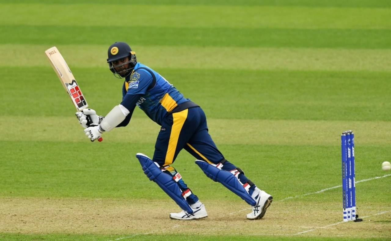 Angelo Mathews clips one away, South Africa v Sri Lanka, warm-up match, World Cup 2019, Cardiff, May 24, 2019