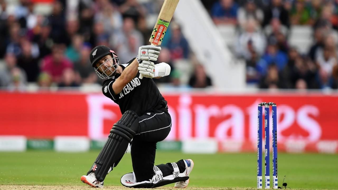 Kane Williamson ties the scores with a six, New Zealand v South Africa, Birmingham, June 19, 2019