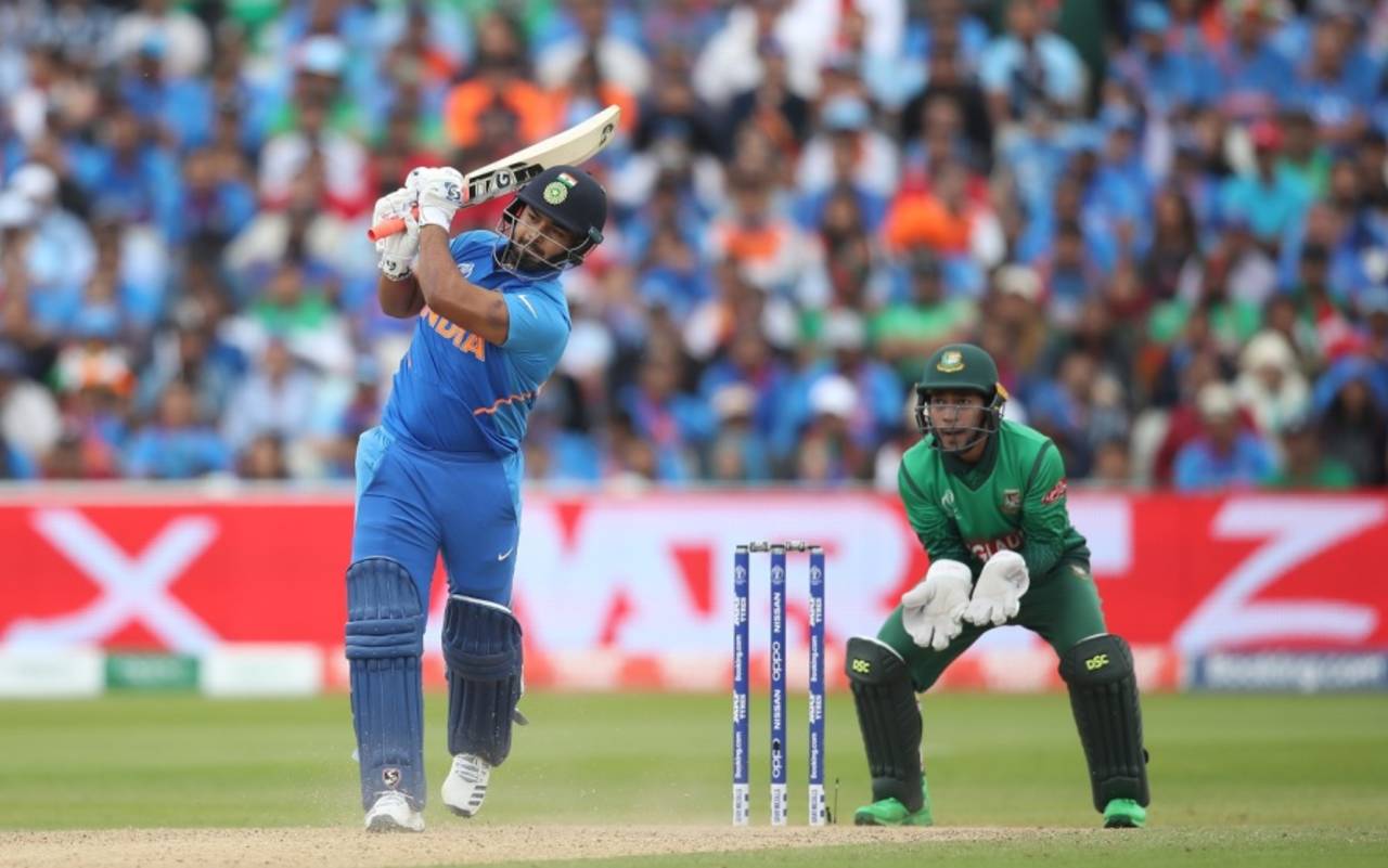 Rishabh Pant played aggressively even as wickets fell around him, Bangladesh v India, World Cup 2019, Edgbaston, July 2, 2019