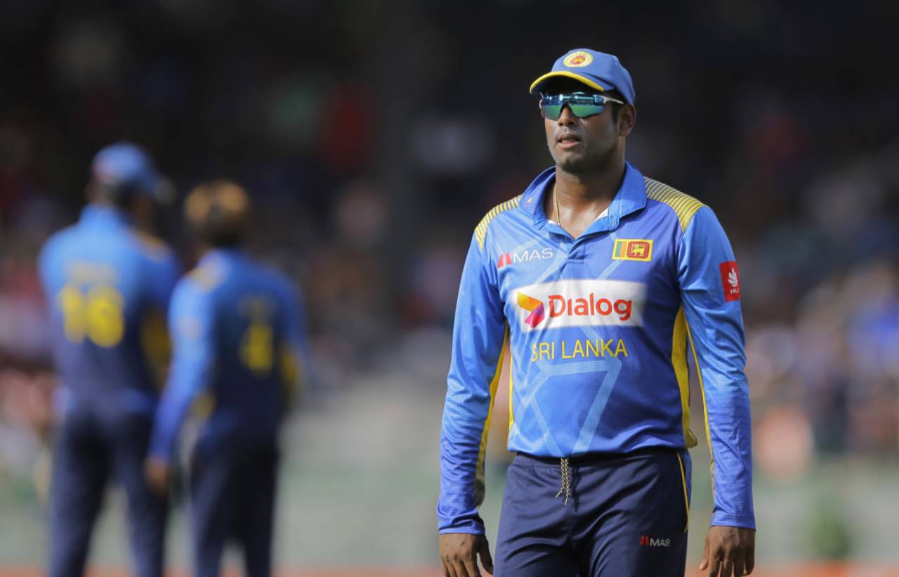 Angelo Mathews looks on, Sri Lanka v Bangladesh, 2nd ODI, Colombo, July 28, 2019