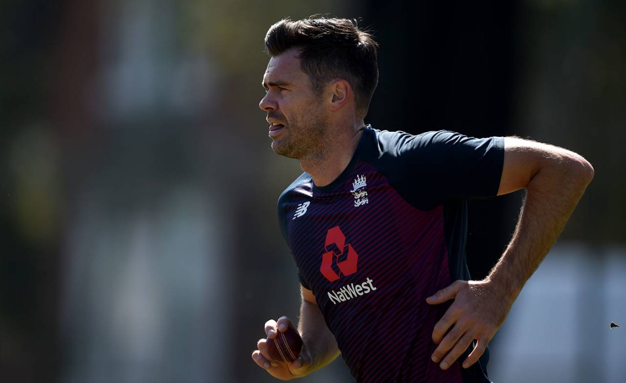 James Anderson bowls in the nets, Birmingham, July 29, 2019