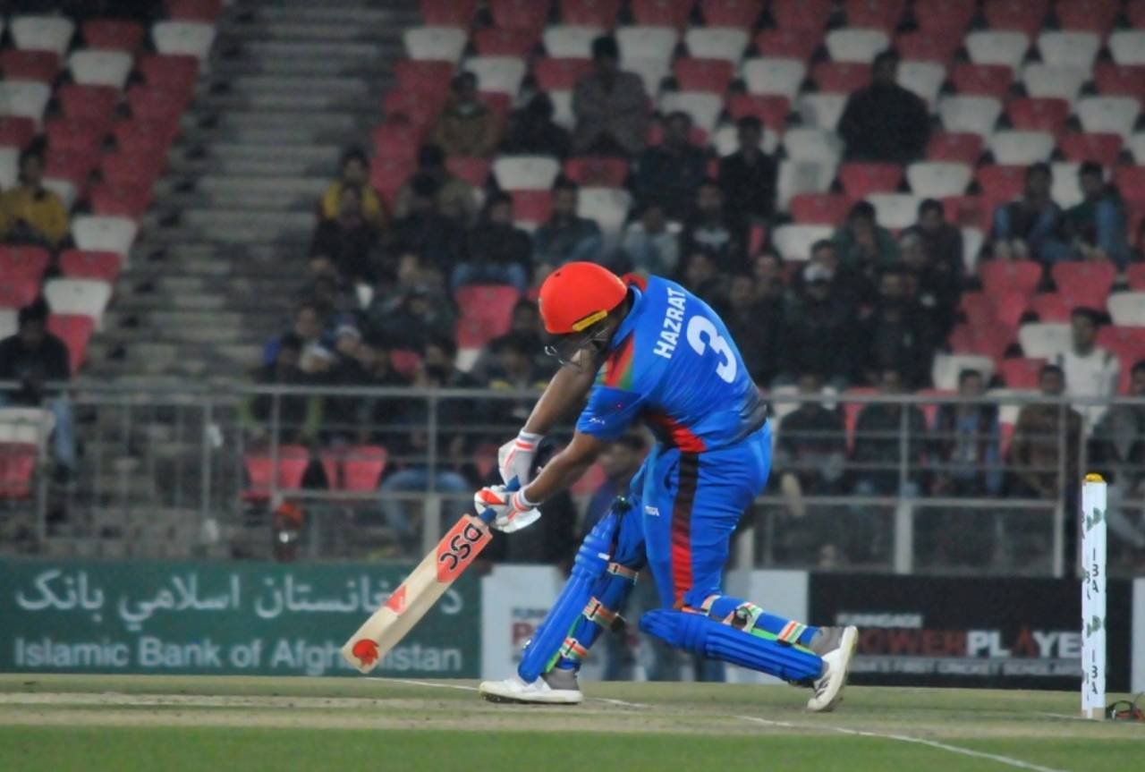 Afghanistan's record total of 278 against Ireland in 2019 contained 22 sixes, 16 of them by Hazratullah Zazai&nbsp;&nbsp;&bull;&nbsp;&nbsp;Getty Images