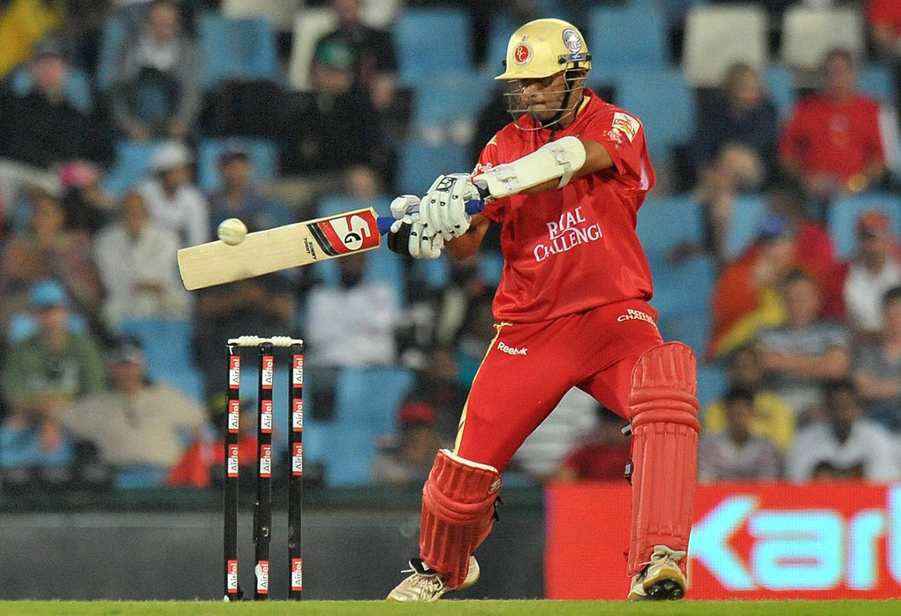Rahul Dravid plays one off the back foot, Royal Challengers Bangalore v Guyana, Champions League, Centurion, September 12, 2010