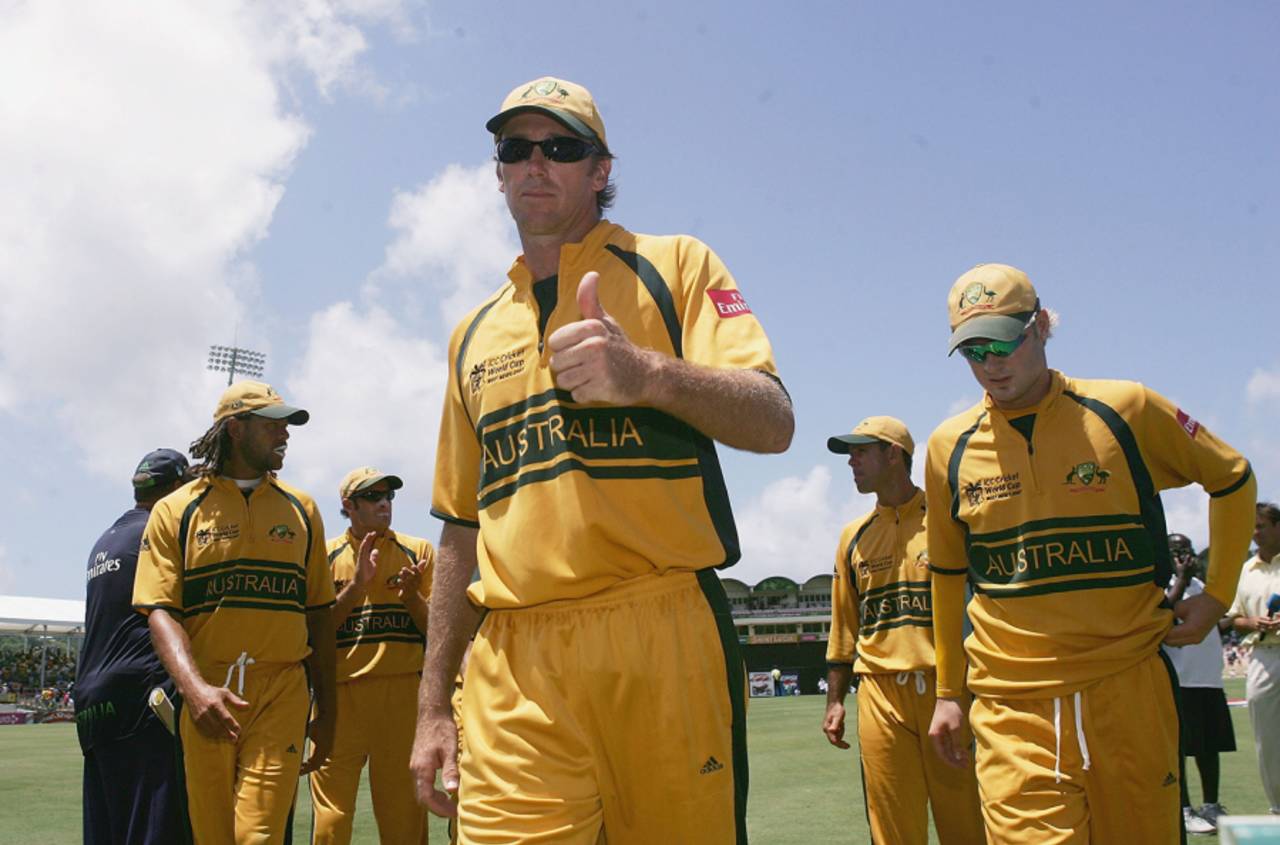 Glenn McGrath: "The fact that I'm going to retire is probably one of the reasons I'm bowling so well, because I'm just going out there, trying to enjoy it"&nbsp;&nbsp;&bull;&nbsp;&nbsp;Getty Images