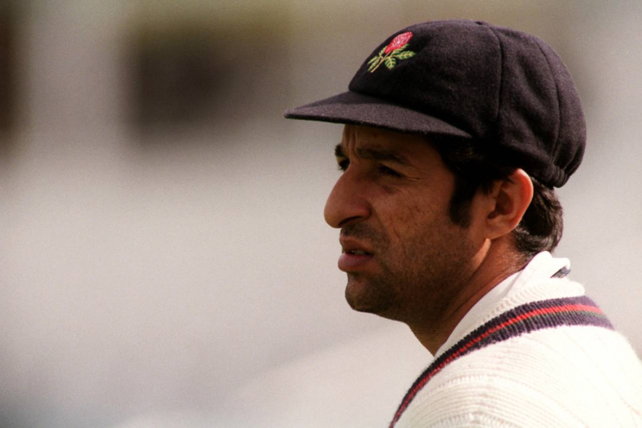 Wasim Akram playing for Lancashire