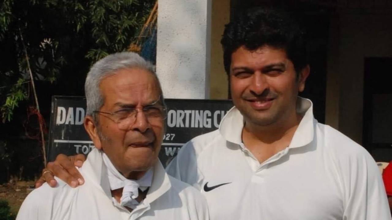 Vasoo Paranjape (left), seen here with his son Jatin, shaped the careers of some of India's best players, including Rohit Sharma and Rahul Dravid