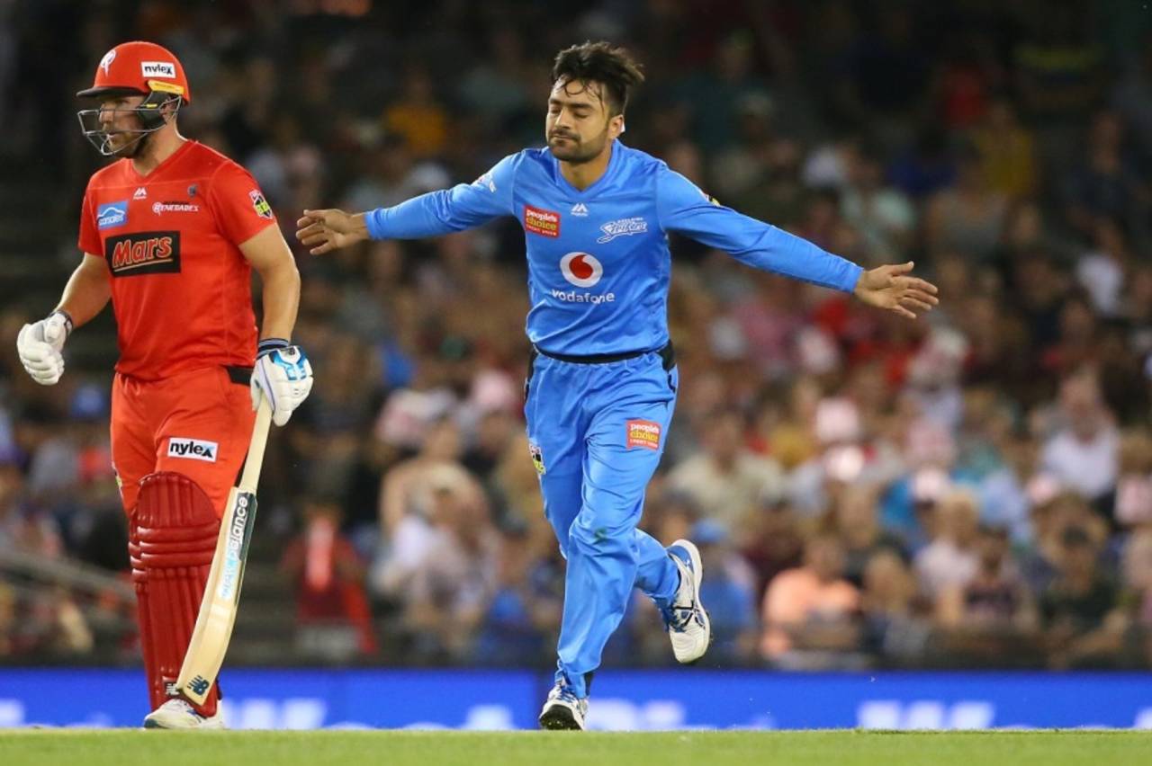 Rashid Khan took two wickets, Melbourne Renegades v Adelaide Strikers, BBL 09, Melbourne, December 29, 2019