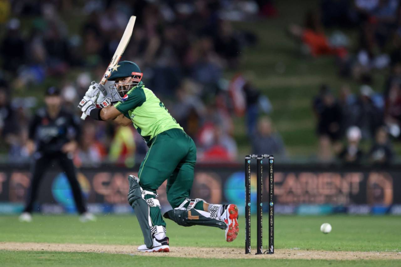 Rizwan during his 89 in Auckland last year - one of six scores of over 70 he has made in T20Is in the last five months&nbsp;&nbsp;&bull;&nbsp;&nbsp;AFP/Getty Images