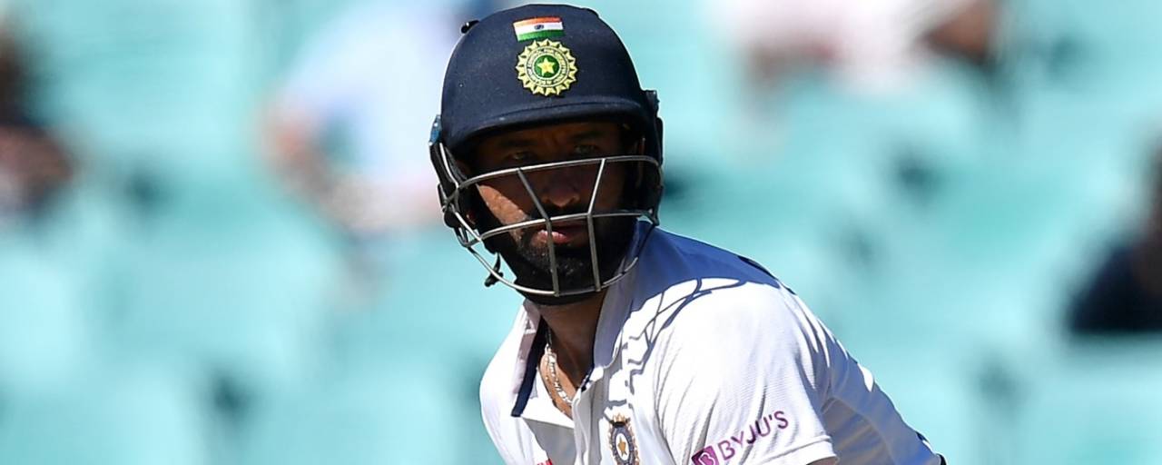 Cheteshwar Pujara in his batting stance - a picture of concentration, Australia vs India, 3rd Test, Sydney, 5th day, January 11, 2021
