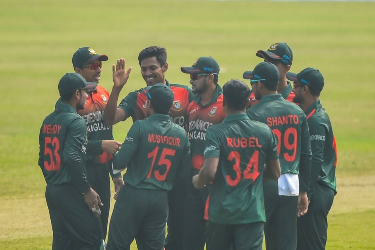 Mustafizur Rahman celebrates a wicket, Bangladesh vs West Indies, 2nd ODI, Dhaka, January 22, 2021