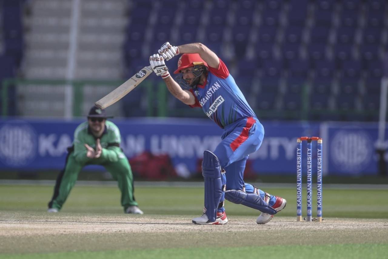 Rahmat Shah was most effective with his drives around the ground, Afghanistan vs Ireland, 2nd ODI, Abu Dhabi, January 24, 2021