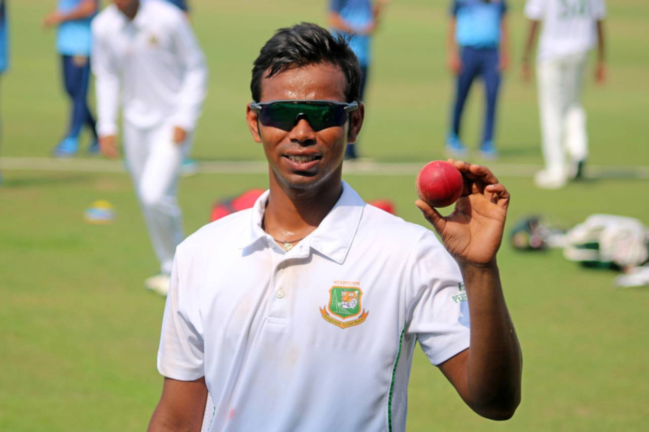Tanvir Islam picked up eight wickets in the second innings to go with five in the first, Bangladesh Emerging Team vs Ireland Wolves, 3rd day, Chattogram, February 28, 2021
