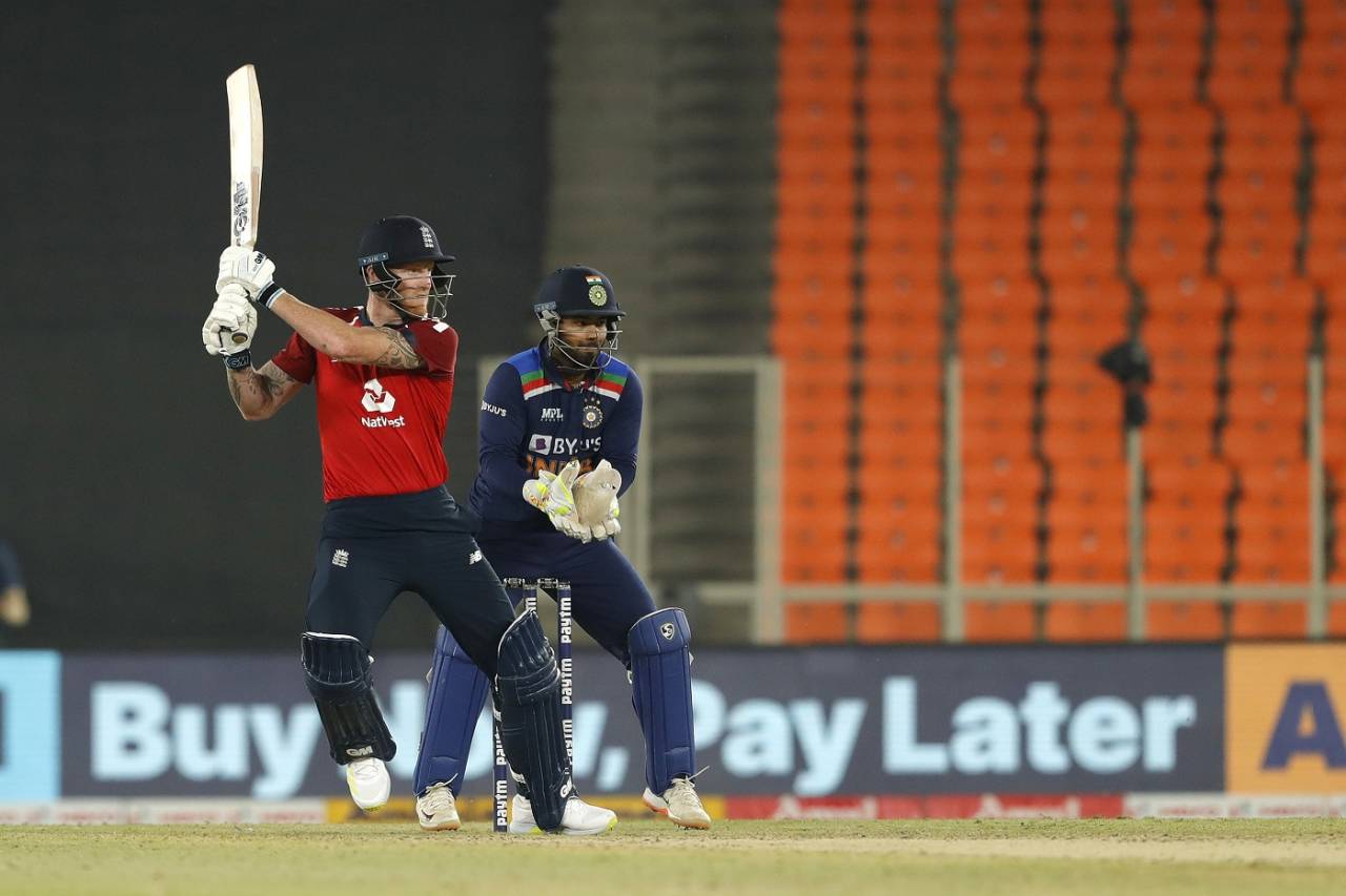 Ben Stokes plays a cut, India vs England, 4th T20I, Ahmedabad, March 18, 2021