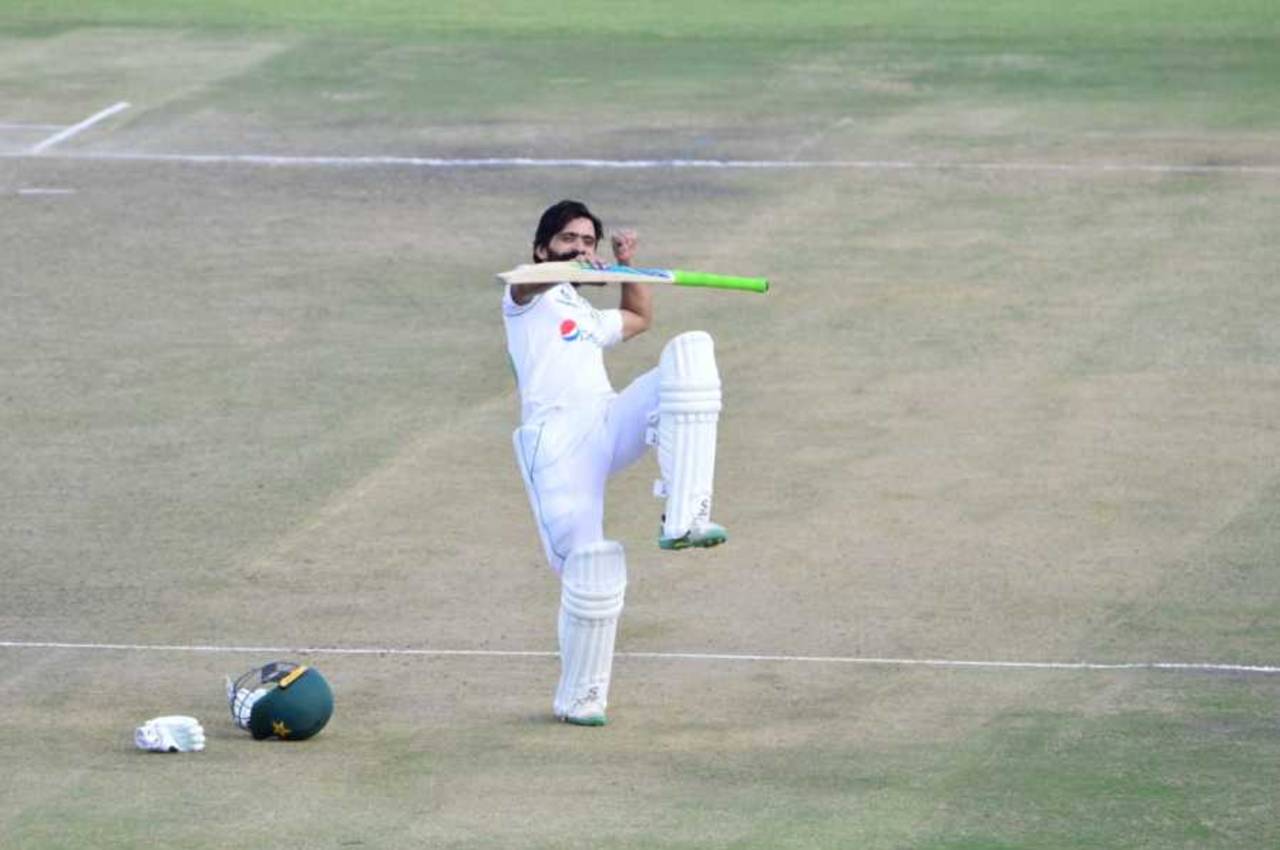 Fawad Alam is thrilled after scoring his fourth Test century, Zimbabwe vs Pakistan, 1st Test, Harare, 2nd day, April 30, 2021
