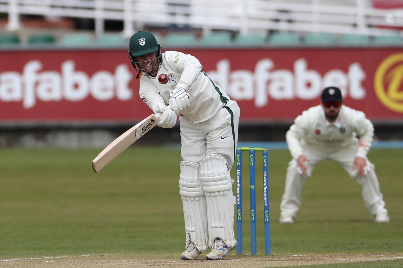 Jake Libby shapes to strike, LV= County Championship, Durham vs Worcestershire, Emirates Riverside, 16 May 2021