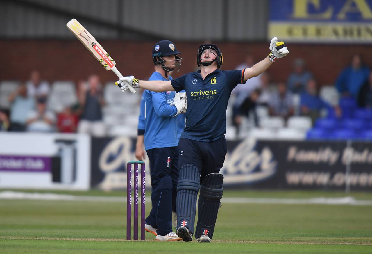 Ed Pollock made his maiden List A hundred, Derbyshire vs Warwickshire, Royal London Cup, Derby, July 27, 2021