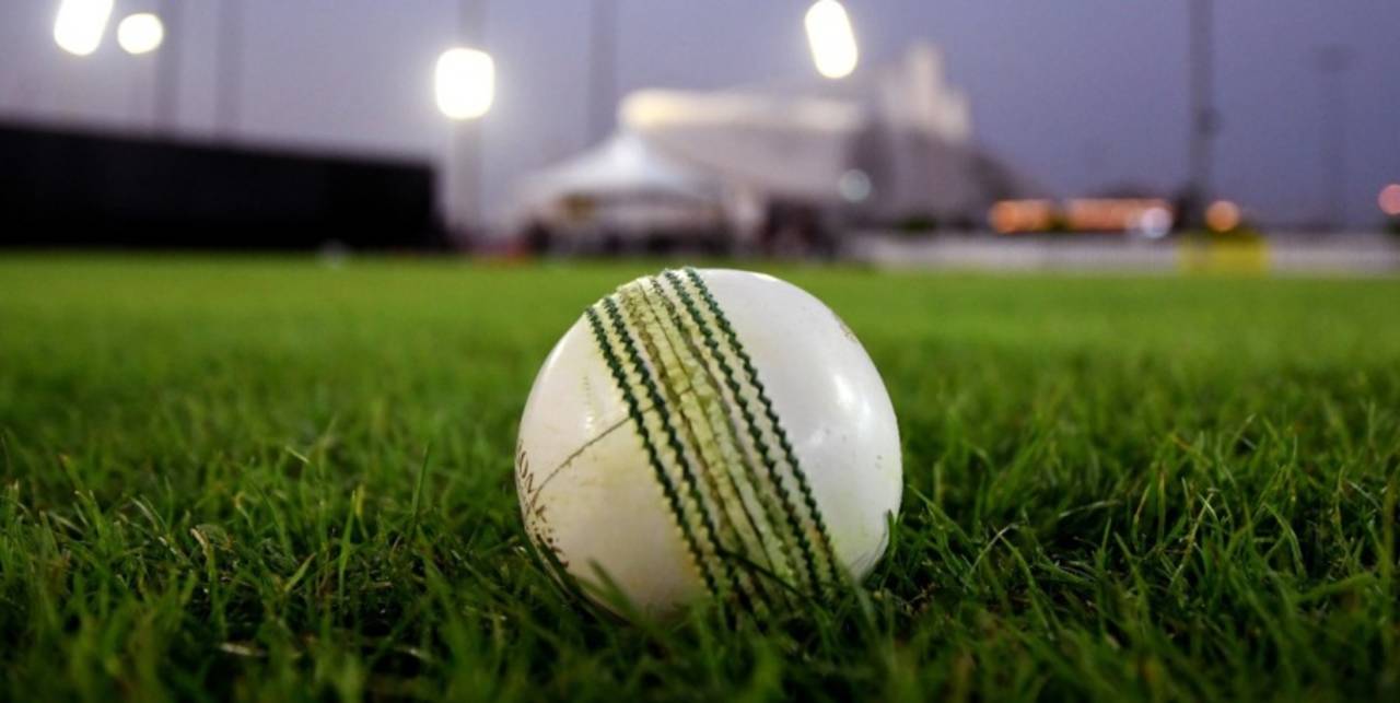 Generic shot of a white ball on a cricket field