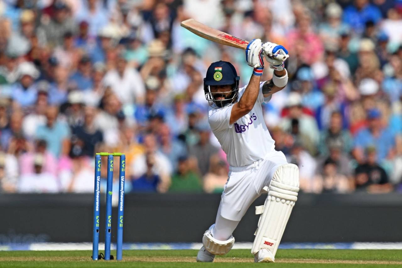 Virat Kohli brings out one of his signature drives, England vs India, 4th Test, The Oval, London, 4th day, September 5, 2021