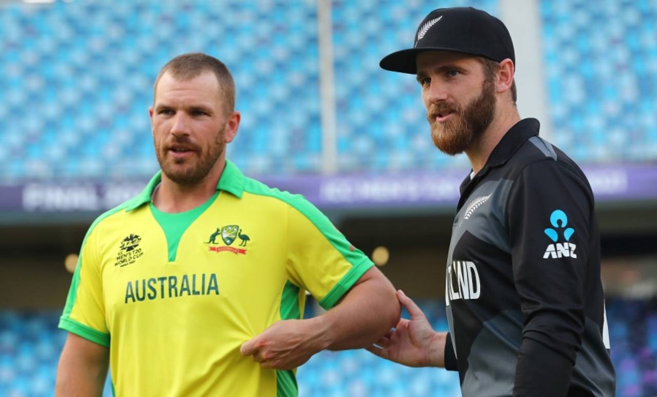 Firsts among equals: Aaron Finch and Kane Williamson bagged the T20 World Cup title and the World Test Championship, respectively&nbsp;&nbsp;&bull;&nbsp;&nbsp;ICC via Getty Images