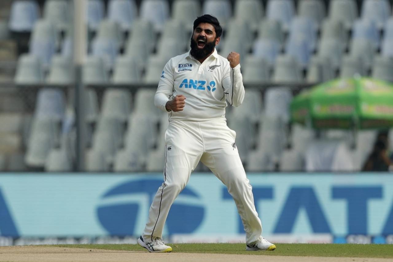 Ajaz Patel roars after dismissing Wridhhiman Saha, India vs New Zealand, 2nd Test, Wankhede, 2nd day, December 4, 2021