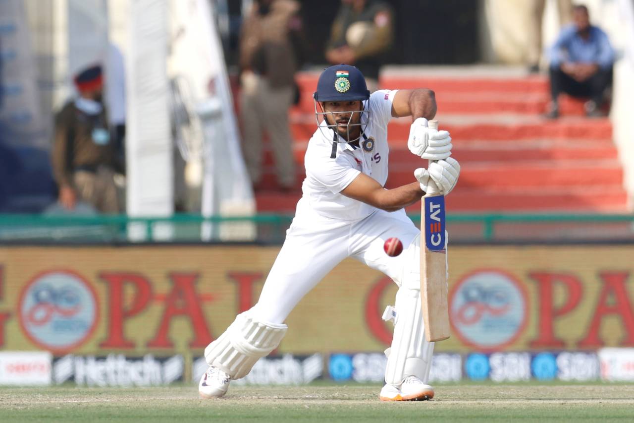 Mayank Agarwal bats on the first morning of the Mohali Test, India vs Sri Lanka, 1st Test, Mohali, 1st day, March 4, 2022