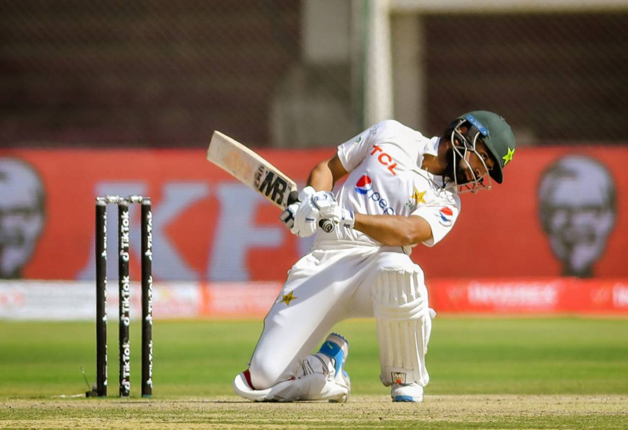 Abdullah Shafique sways away from a short ball, Pakistan vs Australia, 2nd Test, Karachi, March 16, 2022
