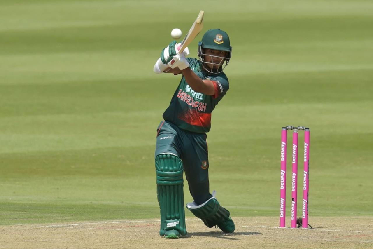 Afif Hossain plays one on the onside, South Africa vs Bangladesh, 2nd ODI, Johannesburg, March 20, 2022